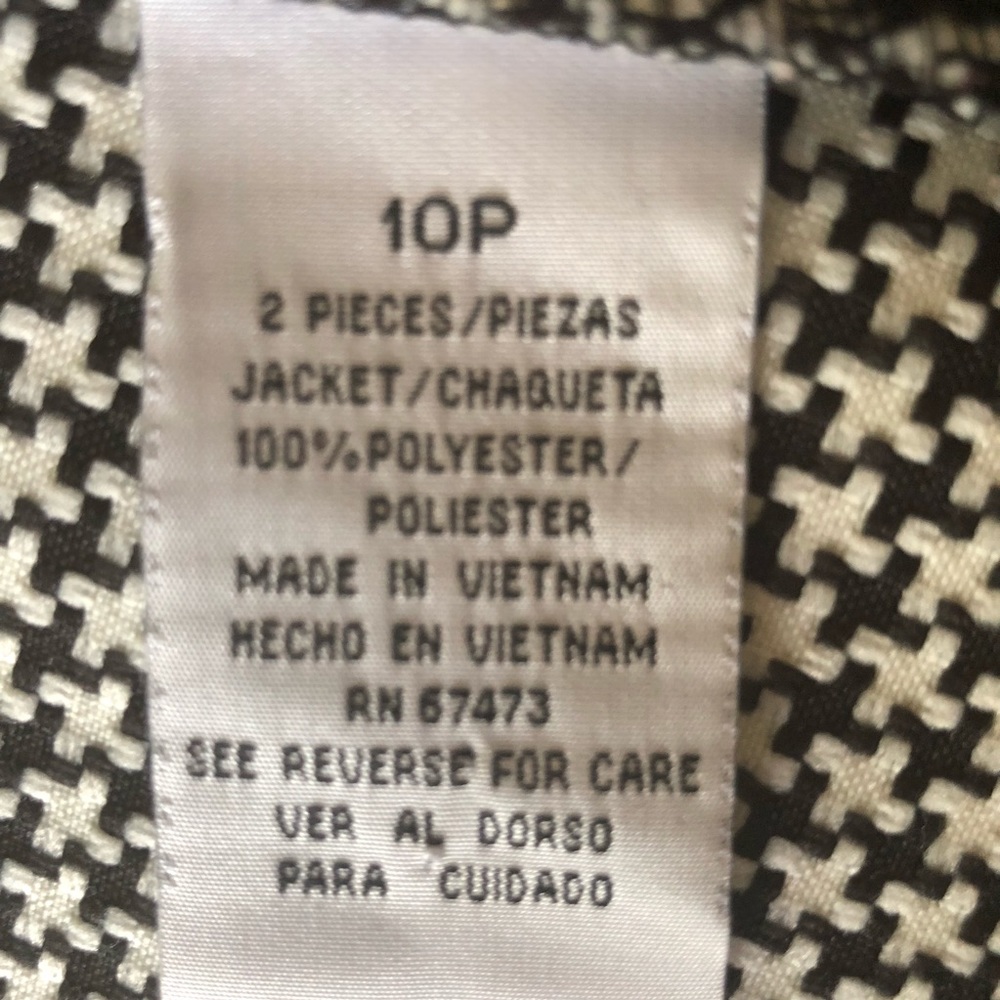 Houndstooth button up blazer b&w short sleeve - Picture 7 of 8